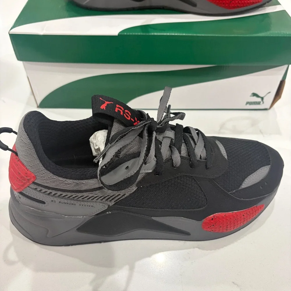 Puma RS-X Halves Mens Sneakers Black Grey Red 385754-01 Size 12